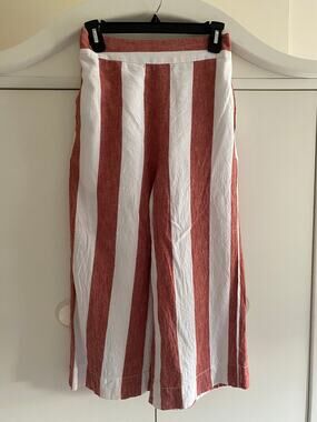 Madewell Wide Stripe Boho linen blend pants XS